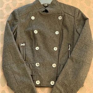 Express Gray Double-Breasted Women's Pea Coat